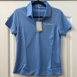 NEW Nike Lexus Baby Blue Dri-Fit Golf Polo Shirt